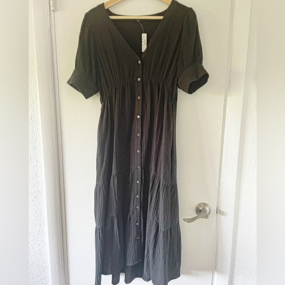 NWT Madewell tiered button front dress